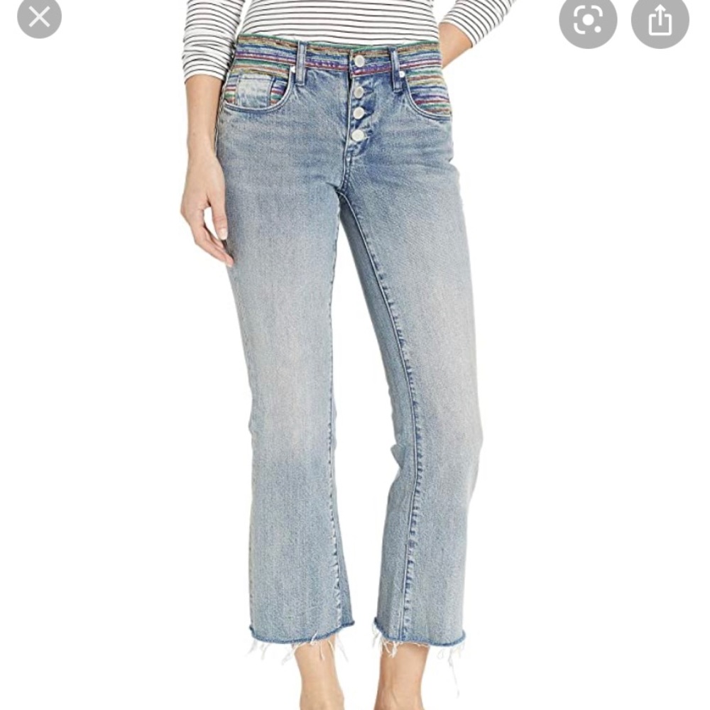 Blank NYC rainbow crop flare jean